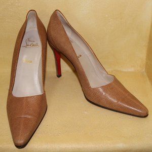 Christian Louboutin High Heel Pumps Brown Leather